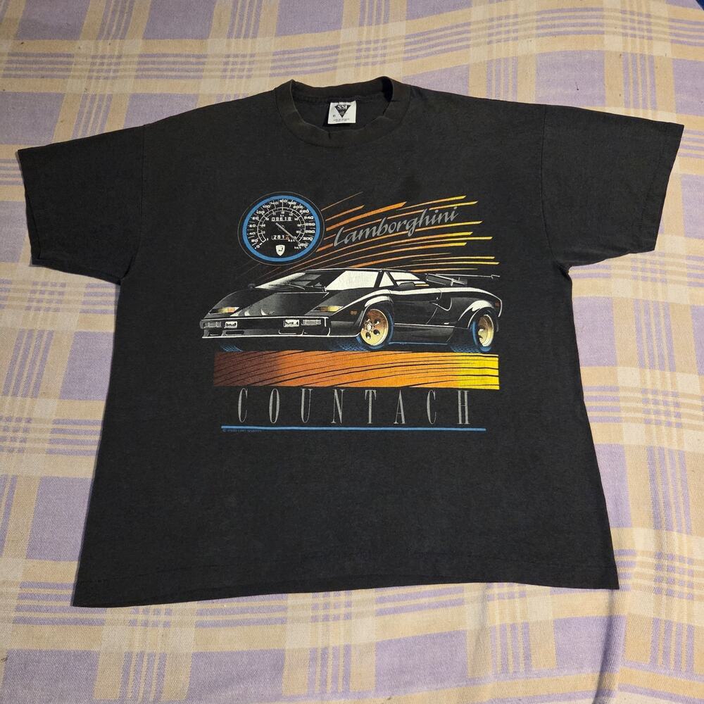 Vintage 80s 90s Lamborghini Countach T Shirt Xl Faded Speed Limit Seventy USA